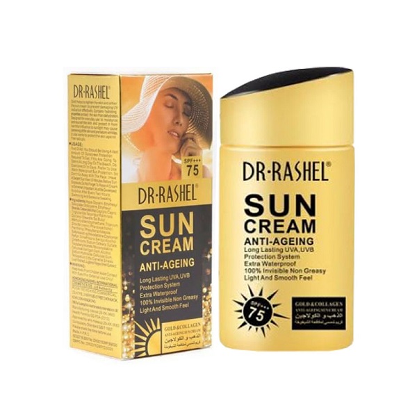 کرم ضد آفتاب بدون رنگ دکتر راشل SPF 75 مدل Anti Ageing